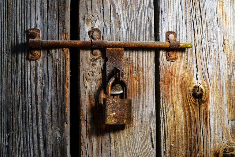 Rust Key on Barn Door